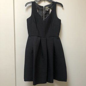 Black Ann Taylor A line dress w/ ribbed detail.  Size 2